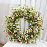 2026 New Artificial Eucalyptus Pink Purple Wreath Simulation Plant Decoration Festival Arrangement Home Door Hanging Ornament