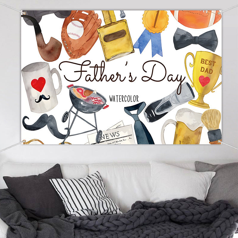 Shengyang 2024 New Father's Day Garden Flag Polyester Background Cloth Yard Festival Party Printed Hanging Flag