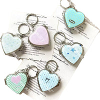 Heart-shaped Alloy Acrylic Keychain with Bow and Mirror for Couples and Friends