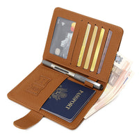RFID Blocking Slim Travel Passport Holder with Credit Card Slots