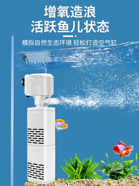 Aquarium Internal Filter Pump 3-in-1 Submersible Water Pump for Fish Tank Circulation, Oxygenation, and Waste Removal
