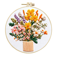 DIY Embroidery Kit with Floral Patterns for Beginners