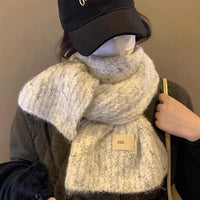 2024 New Wool Blend Knitted Scarf for Women, Thickened Warm Winter Neck Warmer