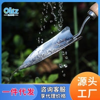 3-Piece Garden Tool Set with Wooden Handle Stainless Steel Trowel, Cultivator, and Rake