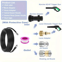High-Pressure Washer Hose Kit for Karcher with Sewer Jetter Nozzle Set