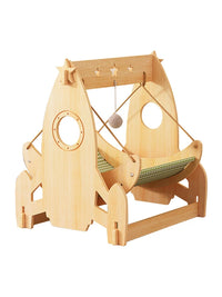 Cat Hammock Swing Bed Wooden Pet Cradle Hanging Cat Nest Sofa Lounge Chair for All Seasons