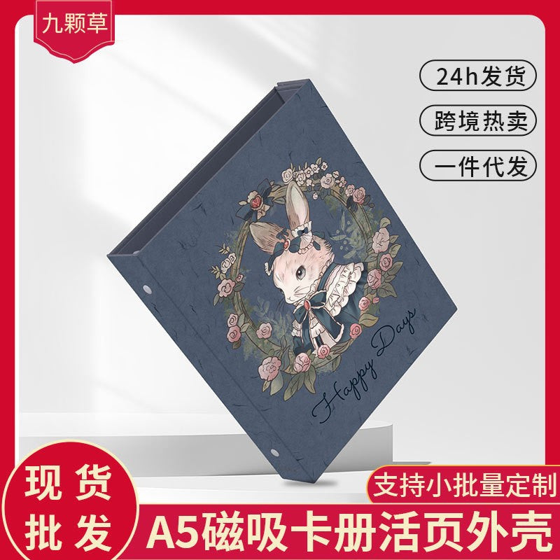 A5 Magnetic Box Kpop Photocard Binder Album with Loose-Leaf Pages