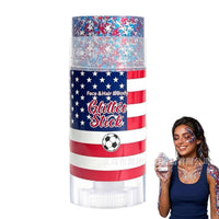Mysense Red White Blue Body Glitter Stick for Independence Day Memorial Day Veterans Day