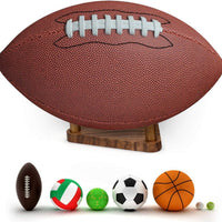 Walnut Wood Basketball Football Autograph Display Stand Souvenir Holder