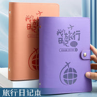 Travel Journal Notebook for Tickets and Mementos, A5 Loose-Leaf Organizer