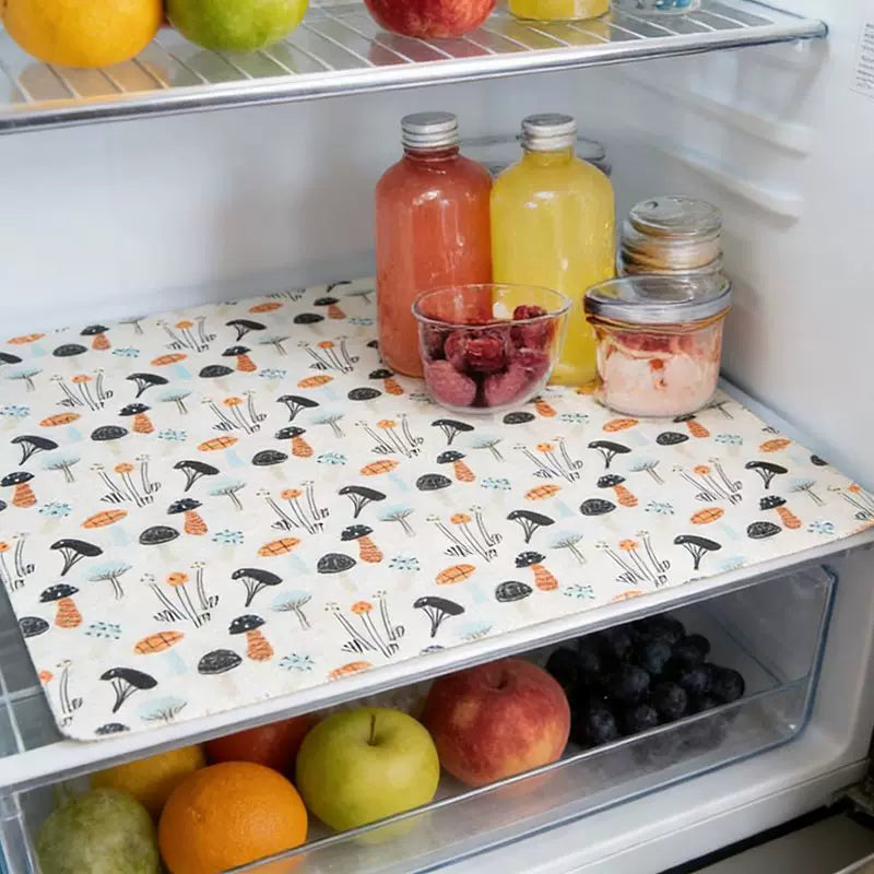 Refrigerator Drawer Liner Mat, Anti-slip Moisture-proof Cuttable Shelf Liner for Kitchen Cabinets and Dining Tables