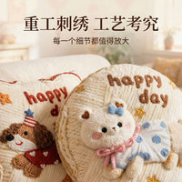 Thickened Cartoon Dog Chair Cushion Round Seat Cushion Home Pillow Student Backrest Kids Floor Mat
