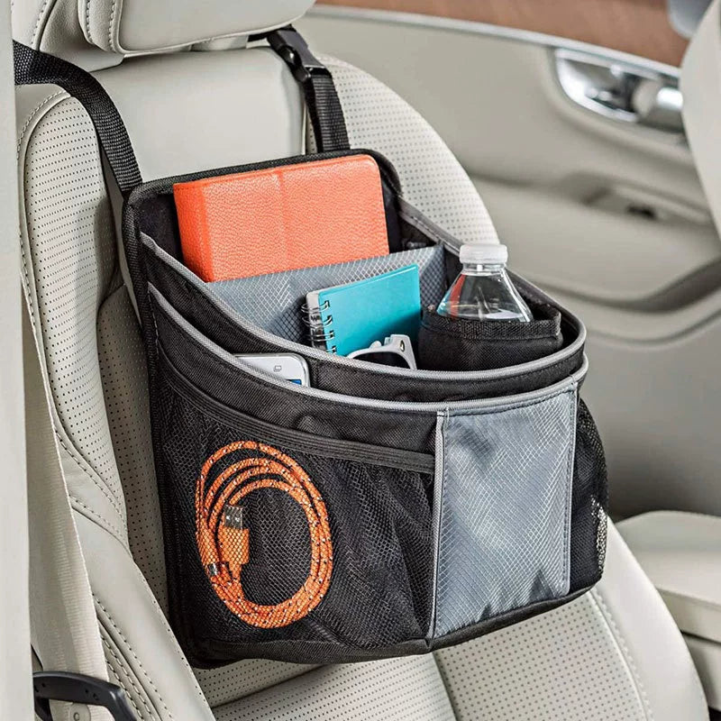 Car Seat Back Multi-functional Storage Bag with Trash Can