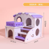 Hamster Wooden Playground Set with Swing, Seesaw, and Hideout House