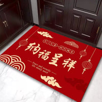 Chinese New Year 2026 Year of the Horse Entrance Mat with Non-Slip Silicone Backing