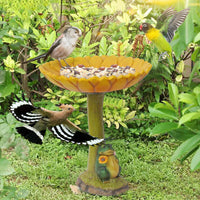 Frog Sunflower Bird Feeder Outdoor Resin Garden Ornament