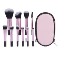10-Piece Portable Makeup Brush Set with Soft Bristles for Beginners