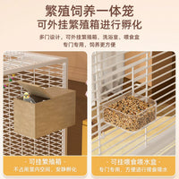 Large Transparent Splash-Proof Bird Cage for Parrots and Lovebirds with Breeding Box Option