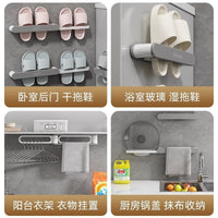 Wall-Mounted Slipper Rack for Bathroom, No-Drill Shoe Organizer, Space-Saving Storage for Slippers and Shoes