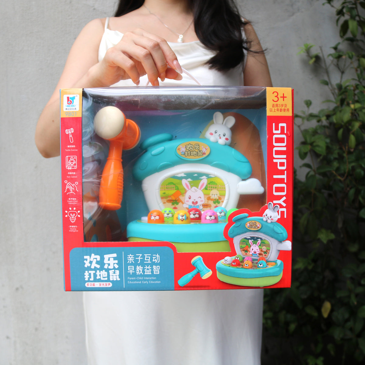 Whack-A-Mole Game Toy for Kids with Lights and Music, Educational Interactive Gift for Toddlers and Preschoolers