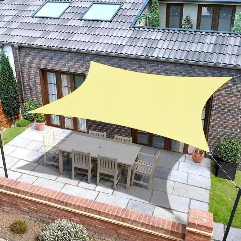 3x5m Rectangular Sun Shade Sail 420D Polyester Oxford Fabric UV Protection Waterproof for Garden Patio