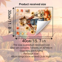 Thanksgiving Scarecrow Pumpkin Window Clings for Holiday Decoration
