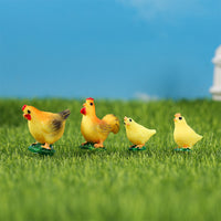 Miniature Resin Chicken Figurines for Moss Micro Landscape and Succulent Decor