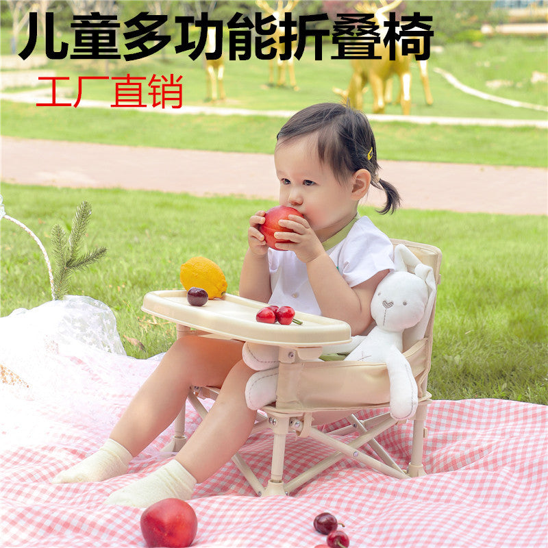 Foldable Portable Baby Dining Chair with Tray for Indoor Outdoor Use
