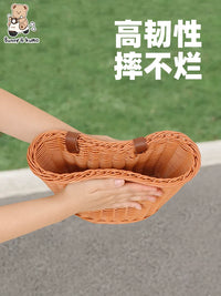 Waterproof Woven Front Basket for Electric Bicycle and Scooter - Universal Storage for Handlebars and Rear Racks