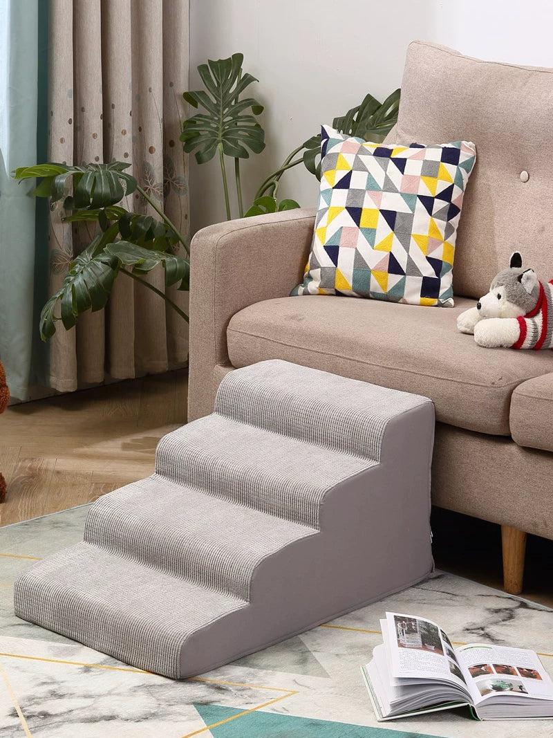 Pet Stairs for Small Dogs, Washable Sponge Ramp for High-Age Dogs, Bedside Climbing Ladder