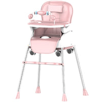Foldable Portable Baby High Chair with Toy Rack for Infants and Toddlers, Adjustable Feeding Seat