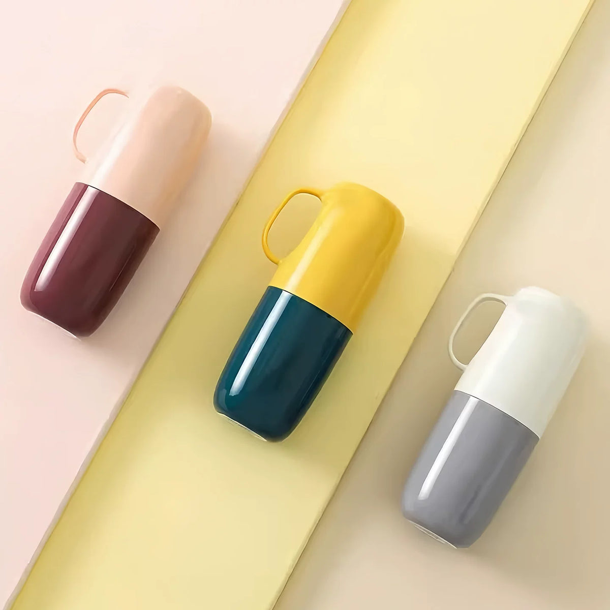 Portable Toothbrush and Toothpaste Holder Set for Travel and Dorms