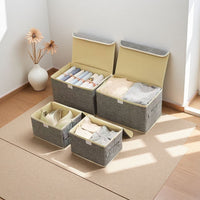 Foldable Storage Box with Lid, Large Capacity Fabric Organizer for Clothes, Toys, and Home Essentials