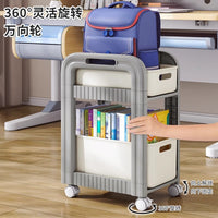 Multi-layer Rolling Cart Bookshelf Under Desk Storage Organizer for School Bags and Books
