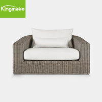 PE Rattan Wicker Outdoor Sofa Set with Waterproof Cushions for Patio Garden
