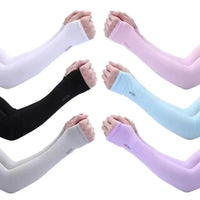 Unisex Ice Silk UV Protection Cooling Arm Sleeves for Outdoor Activities and Driving