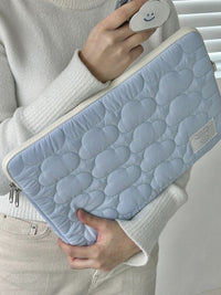 Korean Cloud iPad Padded Laptop Sleeve with Quilted Design for Tablets and Notebooks