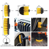 17-Piece Car Drill Brush Cleaning Kit for Tires and Interior Detailing