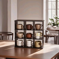 Multi-Layer Desktop Grid Display Rack for Cups and Teaware