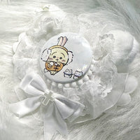Anime-themed Badge Holder DIY Material Kit for 58mm Badges - Cute Cat Head Design