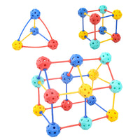 Versatile 3D Beaded Building Blocks for Kids - Geometric DIY Assembly Large Particle Educational Toy