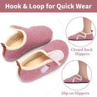 Unisex Lightweight Plush Indoor Slippers with Adjustable Hook-and-Loop Closure for Home, Hospital, or Club