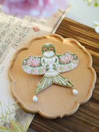 Embroidered Kite Hairpin Brooch for Hanfu Traditional Chinese Attire