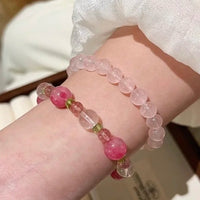 Rose Quartz and White Crystal Bracelet for Love and Luck