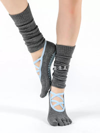 Non-Slip Toeless Yoga Socks for Women, Pilates Barre Fitness Grip Socks