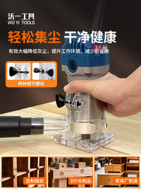 Woodworking Dust Collection Cover for Trimmer Router, Thickened Shockproof Base Shell with Dust Extraction