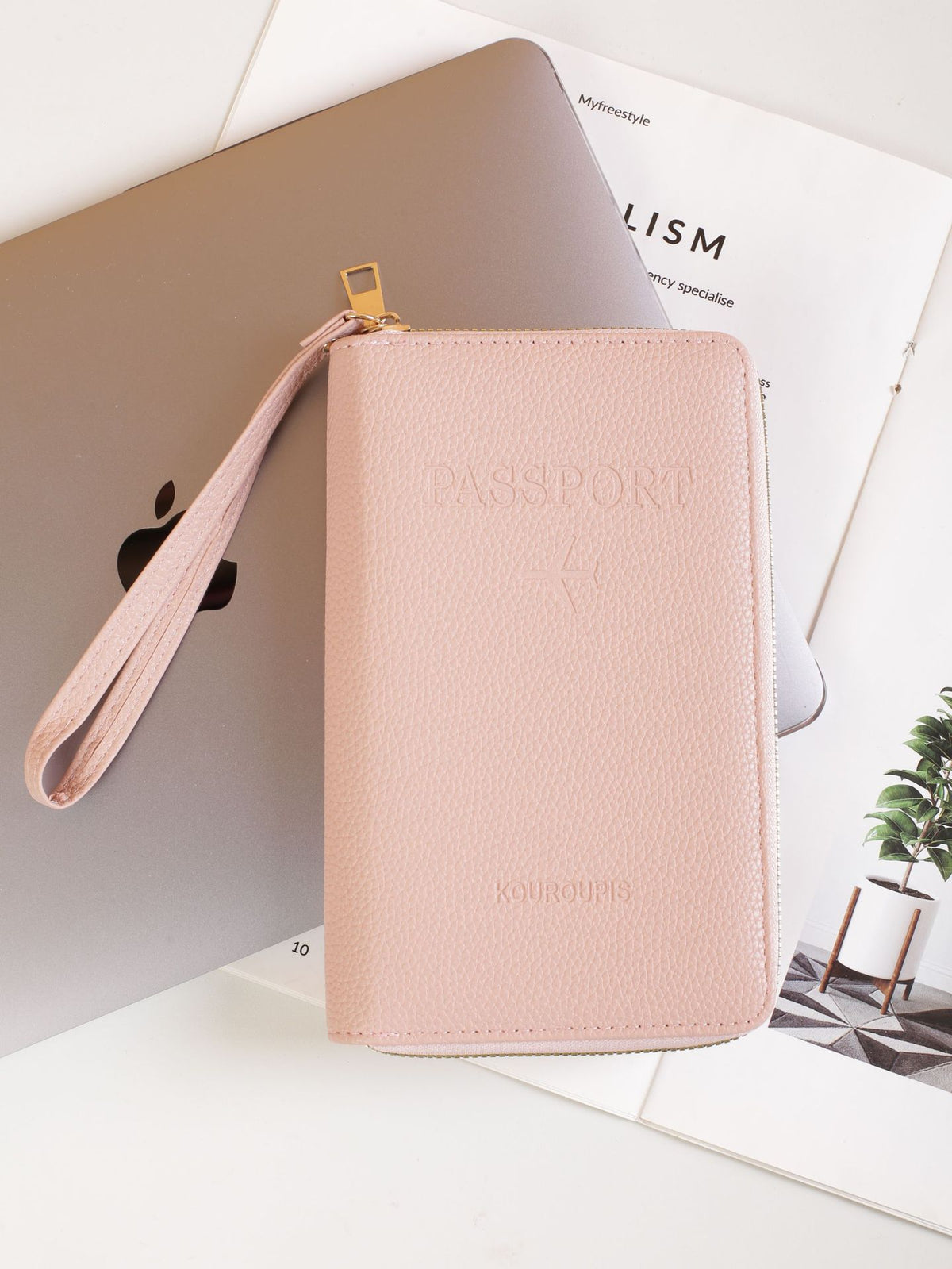 RFID Blocking Travel Passport Holder with Zipper, Multi-functional Document Organizer for Tickets and Cards