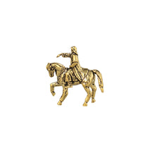 Brass Genghis Khan Miniature Figurine on Horseback for Micro Landscape Decor