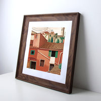 American Retro Square Photo Frame for Tabletop or Wall Mounting, 6-inch to A4, for Oil Paintings and Calligraphy