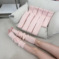 Women's Y2K Waffle Knit Leg Warmers - Mid-Calf Thermal Footed Socks for Autumn/Winter